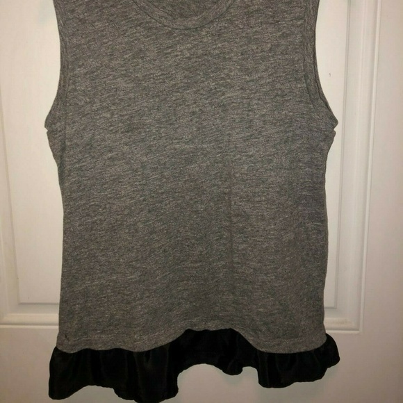 J. Crew‎ Sleeveless Top Black Gray Small Ruffled - Picture 2 of 8
